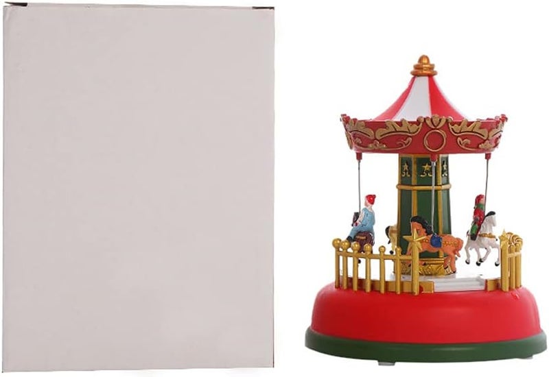 Fdit Mini Music Box Carousel Ferris Wheel Animated Present Romantic Desktop Decoration, Luminous Carousel Ornament, with Light Decoration for Home (2#) - Image 1