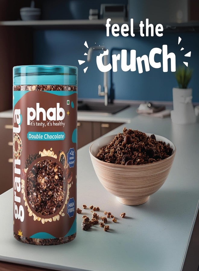 فاب حبوب فاب المقرمشة بنكهة الشوكولاتة المزدوجة، مصدر غني بالألياف ومفيد للأمعاء | 44% شوفان | فوائد الشوفان الملفوف المخبوز، والتمر، والبريبيوتيك | بدون مواد حافظة، بدون دهون متحولة | 245 غرام - Image 5