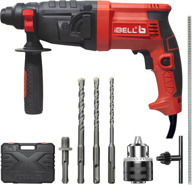 iBELL IBL RH20-39 Rotary Hammer Drill|500W,0-850 RPM,1.5J Impact Energy|SDS Plus&13mm Chuck|20mm Concrete Drilling|Forward/Reverse,Variable Speed Trigger - Image 1