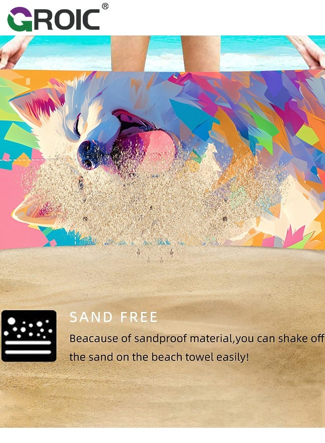 GROIC Microfiber Beach Towel,Beach Towel Bag, 63''x31'' Large Towels, Lightweight Compact Quick Dry Absorbent Pool Towel for Bath,Camping,Swimming,Travel Accessories,Compact Towels for Swimming Pool  - Image 3