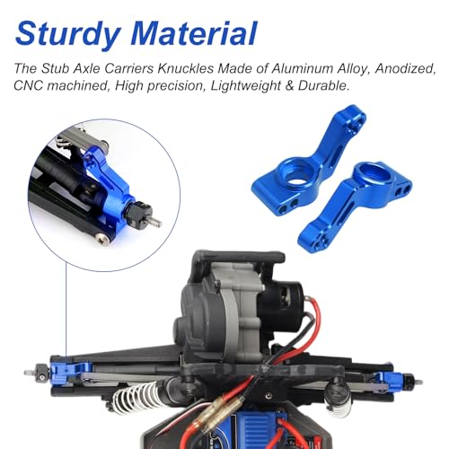 CrazyHobby Aluminum Rear Stub Axle Carriers with Ball Bearings Upgrade Parts for 110 Traxxas Slash 2WD Stampede Rustler VXL Replaces 3752 Blue - Image 5