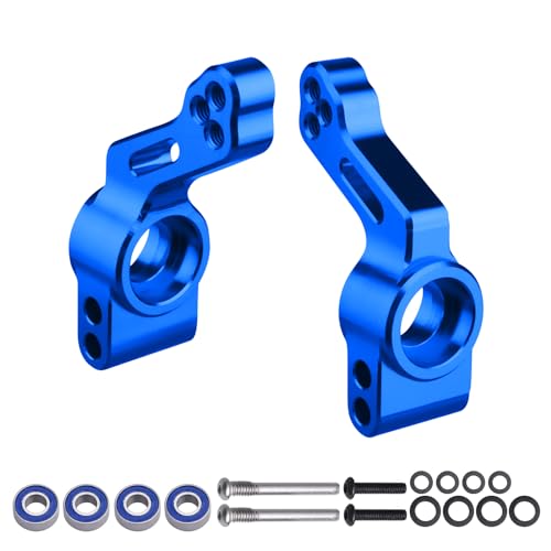 CrazyHobby Aluminum Rear Stub Axle Carriers with Ball Bearings Upgrade Parts for 110 Traxxas Slash 2WD Stampede Rustler VXL Replaces 3752 Blue - Image 1