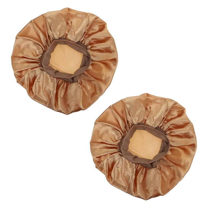 Golden Shower Cap For Women Hair Care Spa Home Use Elastic Polyester 36X36X5 5CM - Image 2