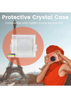 VKL Protective Clear Case for Fujifilm Instax Square SQ1 Instant Film Camera, Crystal Hard PC Cover for Instax Square SQ1 with Removable Rainbow Shoulder Strap (Transparent)  - Image 3