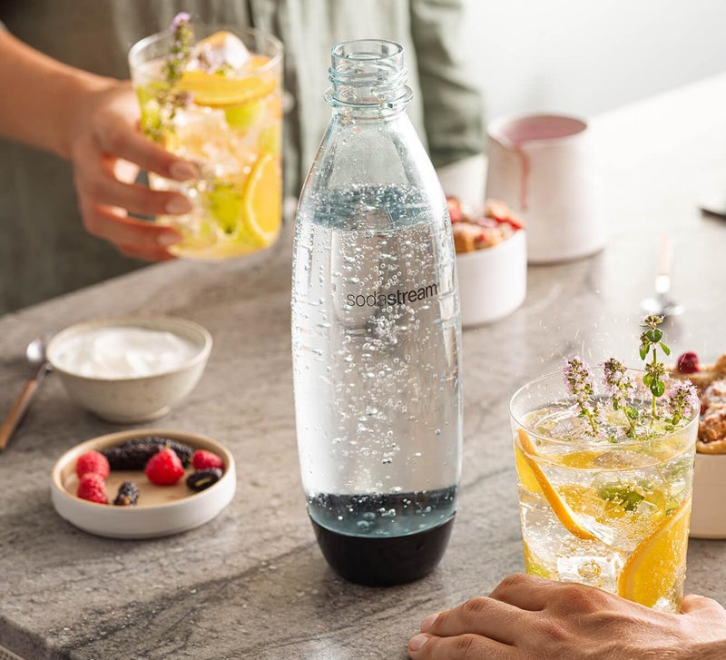 SodaStream عبوة توين سعة 1 لتر من سوداستريم آمنة للغسالة زجاجة رفيعة (أسود) - Image 4