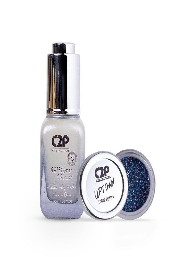 C2P PROFESSIONAL MAKEUP C2P Pro Sparkle Duo Glitter and Glue Kit - Eyeshadow for Eye & Body Makeup | Waterproof, Quick-Drying for Stunning Shimmer Looks (Remix 70) - Image 1