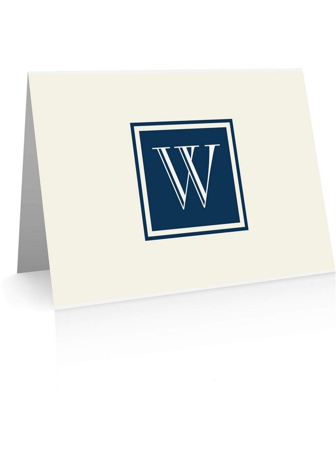 Little Notes by Comptime Monogram Stationery Note Cards (24 Foldover Cards And Envelopes) (W) - Image 1