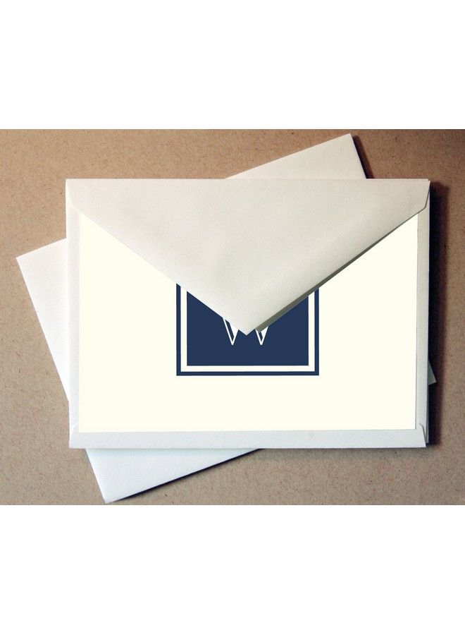 Little Notes by Comptime Monogram Stationery Note Cards (24 Foldover Cards And Envelopes) (W) - Image 3