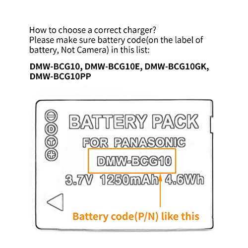 Norifon DMW-BCG10 USB Charger for Panasonic Lumix DMC-TZ10, DMC-TZ20, DMC-TZ22, DMC-TZ6, DMC-TZ7, DMC-TZ8, DMC-ZR1, DMC-ZR3, DMC-ZS1, DMC-ZS3, DMC-ZS5, DMC-ZS7, DMC-ZX1, DMC-ZX3 Camera and More - Image 3