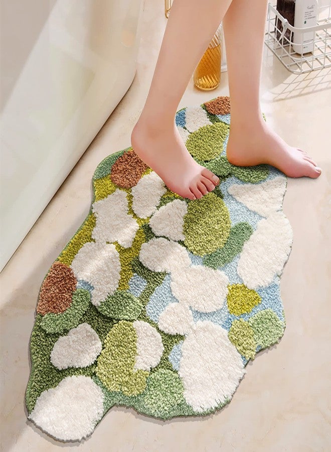 LEVINIS Moss Bath Mats Cute Decorative Moss Rug for Bathroom Soft Shag Bedroom Bedside Area Rugs Non Slip Washable Bath Mat for Kids 35''×24'' - Image 2