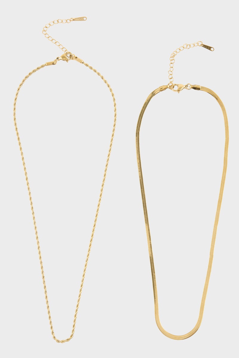 DeFacto Gold Woman Woman Gold 2 Piece Steel Necklace Casual - Image 3