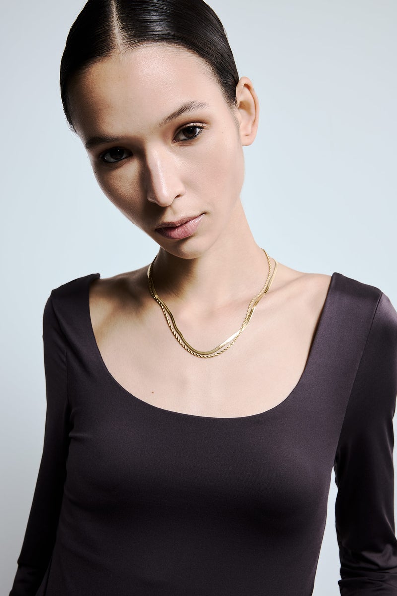 DeFacto Gold Woman Woman Gold 2 Piece Steel Necklace Casual - Image 2