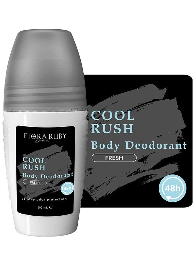 FLORA RUBY A body fragrance that lasts for 48 hours, antiperspirant and deodorizing, perfect for summer workouts. Cooling formula, unisex, 50ml travel size. - Image 1