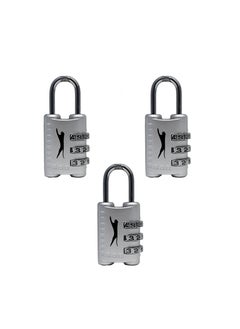 Slazenger Security 3 Dial Digital 3 Pack lock Set, SILVER