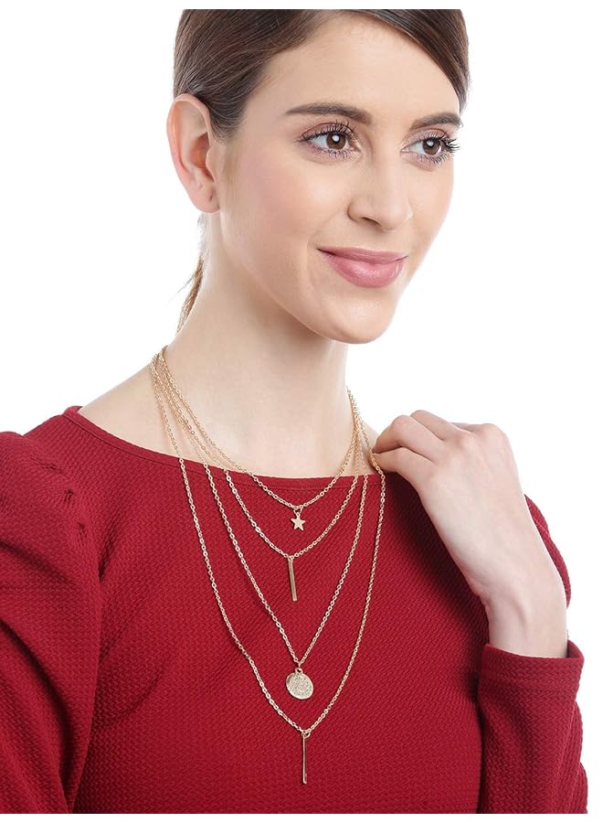 YouBella Alloy Brass Stylish Pendant Necklace Jewelery For Women Multicolour - Image 2