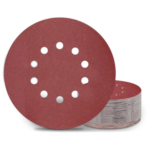 Awutzut 9 Inch 10 Holes Sanding Disc 180 Grit Drywall Sandpaper 30PCS for Popcorn Ceiling Sander Pads - Image 1