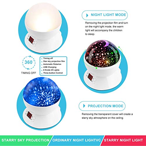 MOKOQI Star Night Light Projector for Kids with Timer - Glow in The Dark Stars and Moon, Best Gift for 1-14 Years Old - Image 5