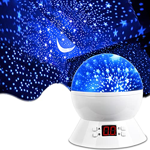 MOKOQI Star Night Light Projector for Kids with Timer - Glow in The Dark Stars and Moon, Best Gift for 1-14 Years Old - Image 1