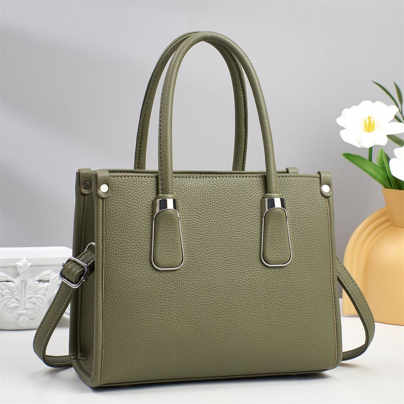New High-End Quality Pebbled Pattern Simple and Versatile Portable Shoulder Bag Classic Solid Color Large Capacity Crossbody Bag - Image 1