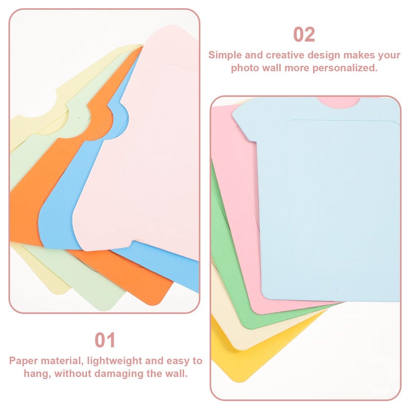 10pcs 6 Inch Paper Photo Frame Set Lightweight Cardboard Hanging Picture Holder Wall Decor - Image 4