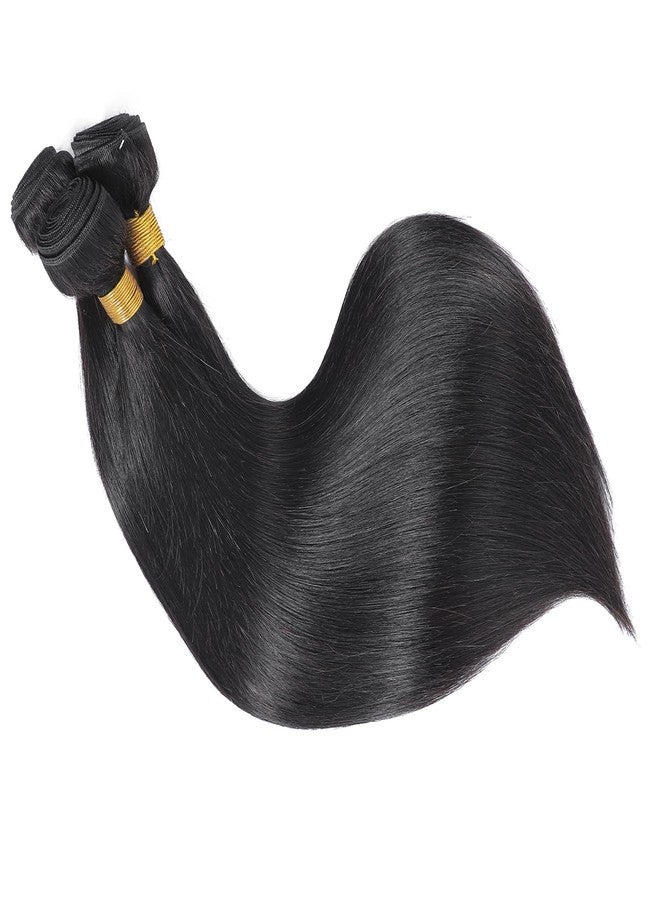 FASHION VILA Straight Bundles Human Hair 3 Bundles 16 16 16 Inch 100% Unprocessed Brazilian Virgin Remy Hair Straight Human Hair Bundles Natural Black Bundles Weave Hair Extensions For Black Women - Image 5