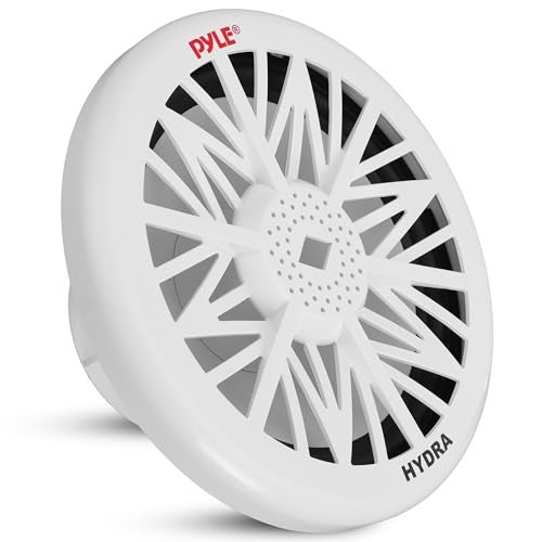 Pyle Single Outdoor Marine Audio Subwoofer 600 Watt 12 Inch White Waterproof Bass Loud Speaker For Marine Stereo Sound System Under Helm or Box Case Mount in Small Boat Marine Vehicle PLMRW12