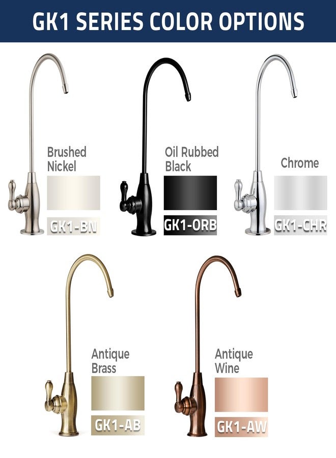 iSpring GK1-BN Heavy Duty Reverse Osmosis Faucet, High Spout Kitchen Bar Sink Drinking Water Faucet, Contemporary Style RO Faucet, Brushed Nickel - Image 4