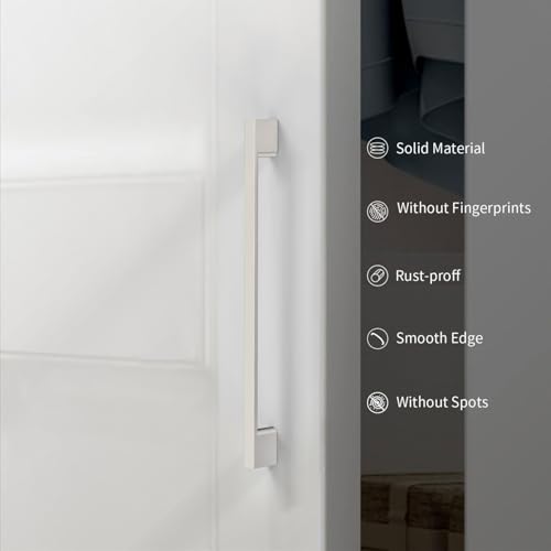 KNOKLOCK 10 Pack 8.8 Inch(224mm) Kitchen Cabinet Handles Brushed Satin Nickel Cabinet Pulls Kitchen Cabinet Hardware Drawer Pulls for Cupboard Wardrobe - Image 3