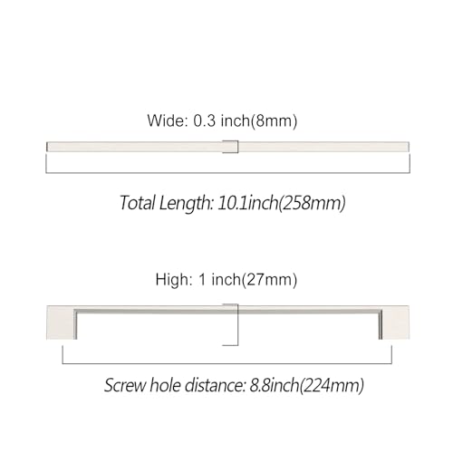 KNOKLOCK 10 Pack 8.8 Inch(224mm) Kitchen Cabinet Handles Brushed Satin Nickel Cabinet Pulls Kitchen Cabinet Hardware Drawer Pulls for Cupboard Wardrobe - Image 2