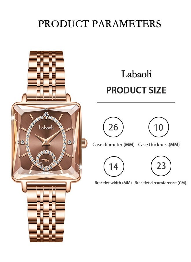 Labaoli - Women's Quartz Watch - 26 mm - Coffee - Image 1