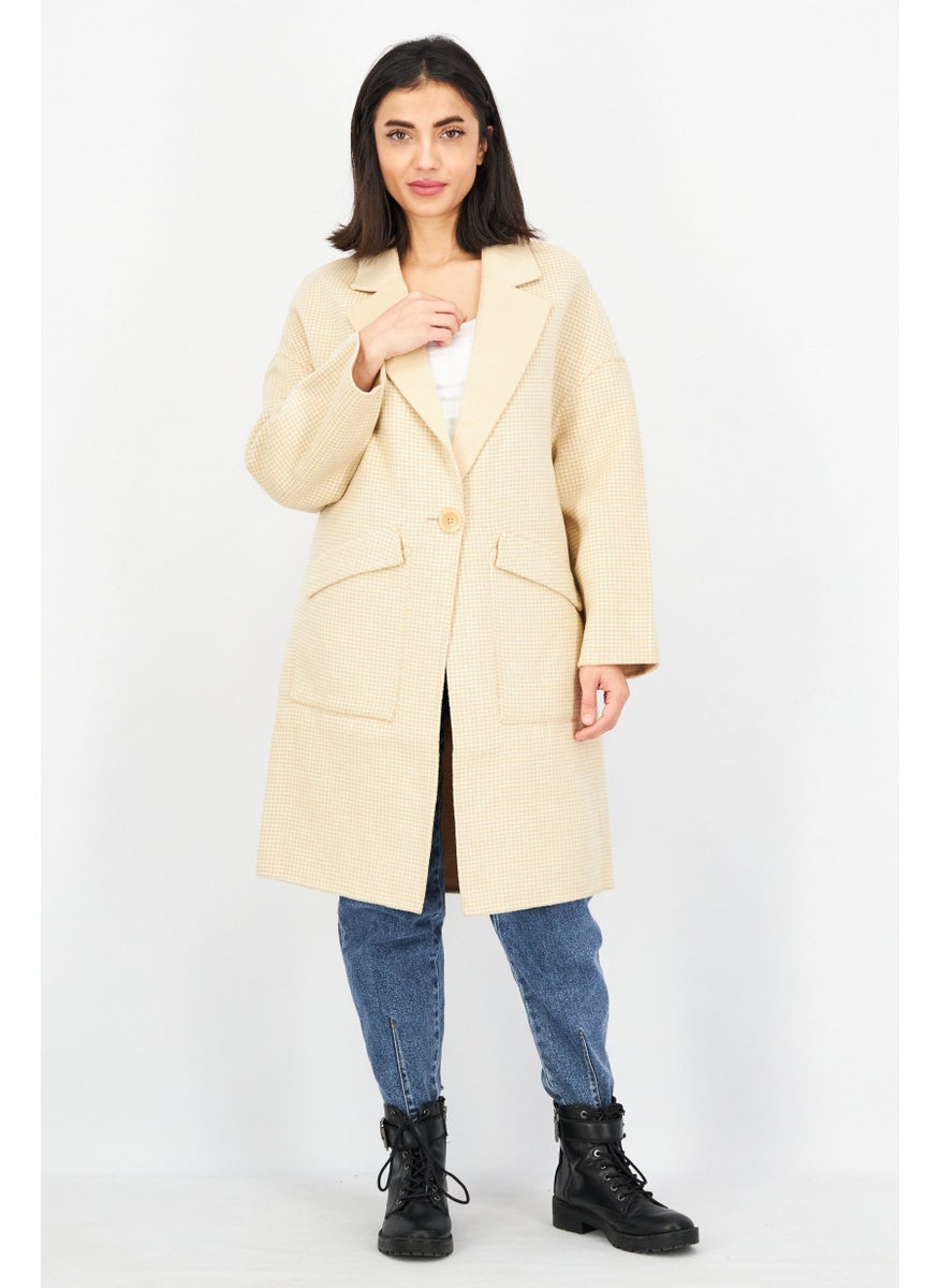 VERO MODA - Women Wool Trench Coat, Mushroom Cream - Image 1