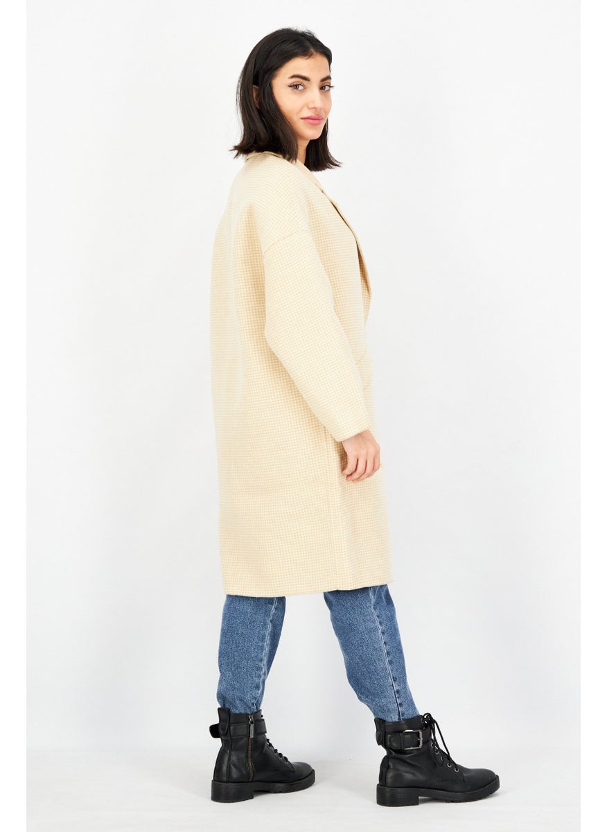 VERO MODA - Women Wool Trench Coat, Mushroom Cream - Image 1