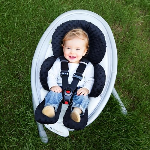 Pro Goleem Infant Car Seat Insert, Baby Head Neck Body Support, Soft Minky Newborn Car Seat Insert, 2-in-1 Reversible, Boys and Girls, Black - Image 2