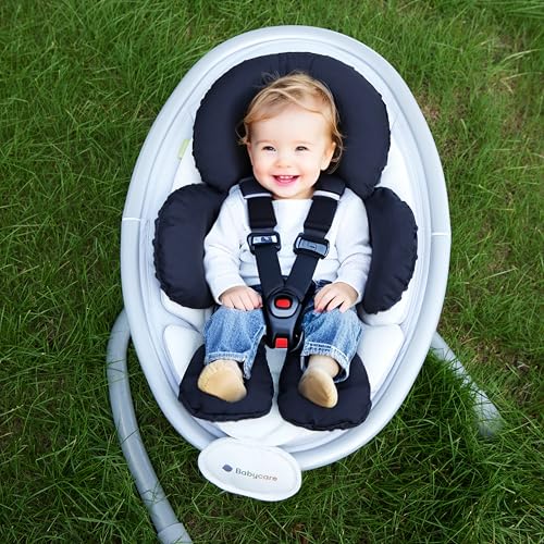 Pro Goleem Infant Car Seat Insert, Baby Head Neck Body Support, Soft Minky Newborn Car Seat Insert, 2-in-1 Reversible, Boys and Girls, Black - Image 4