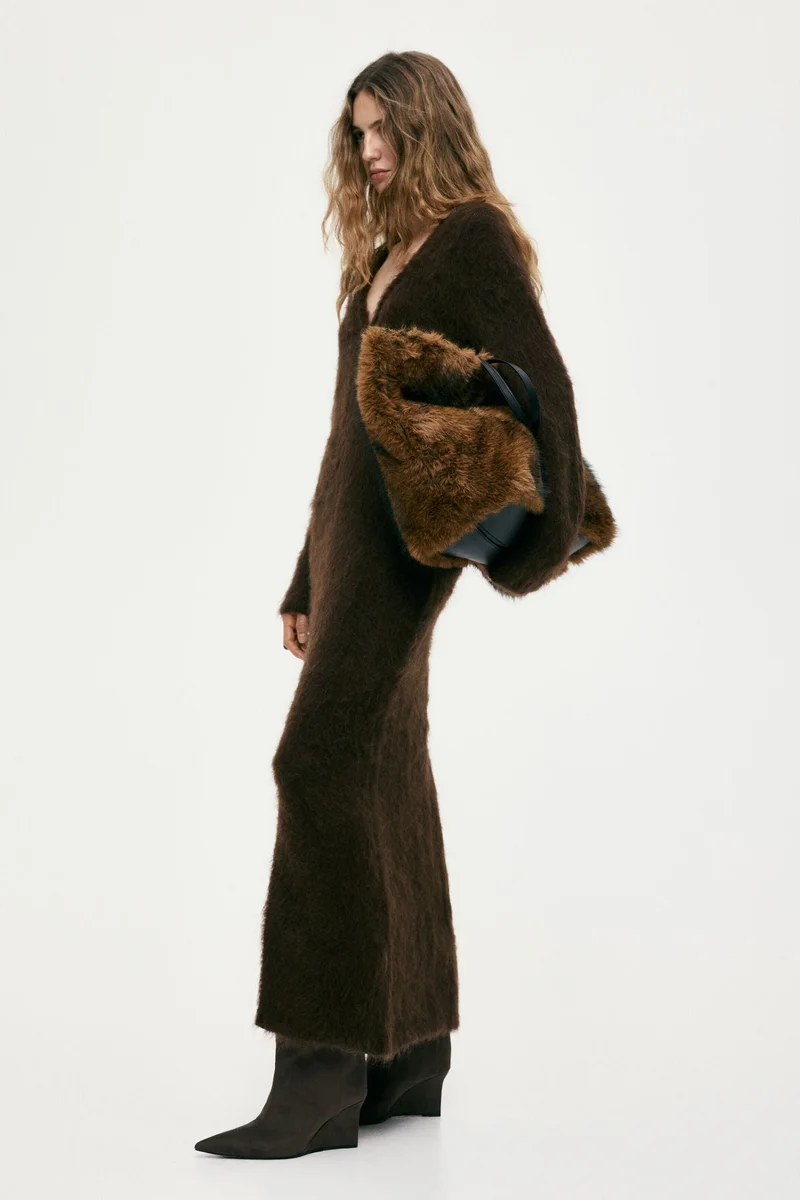 H&M Open-back mohair-blend dress