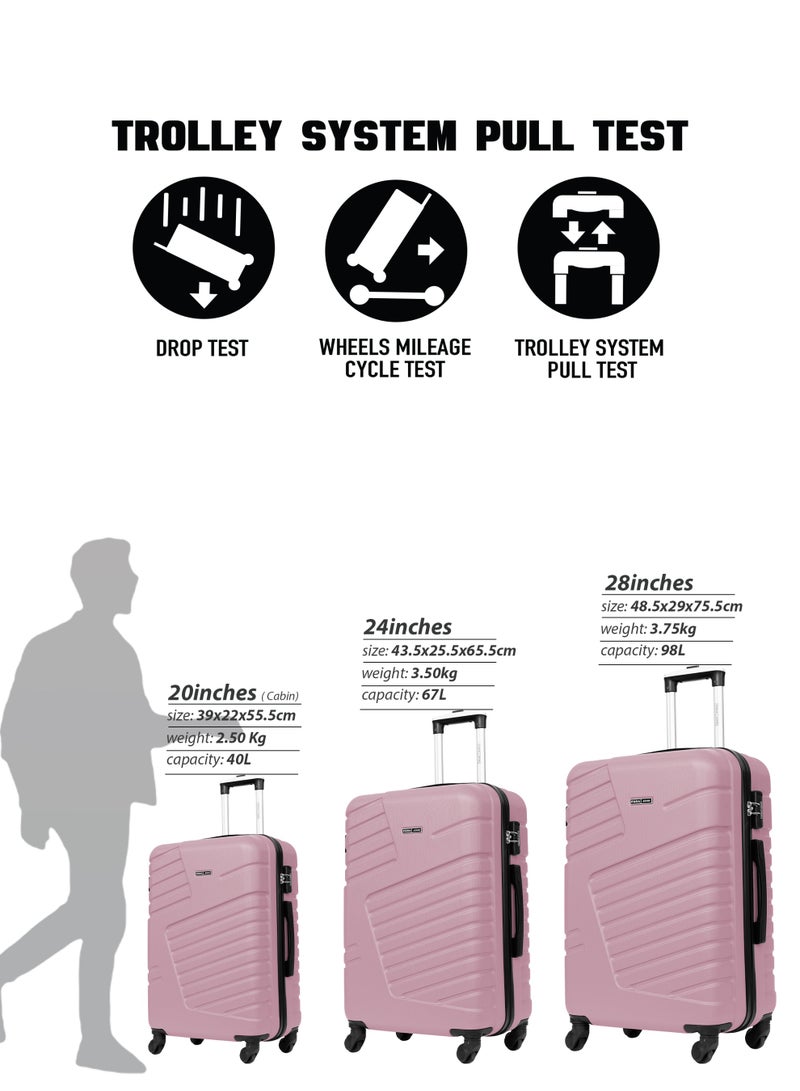 PARAJOHN عربة حقائب تريفارد ABS صلبة بعجلات كبيرة 28 بوصة باللون الوردي - Image 5