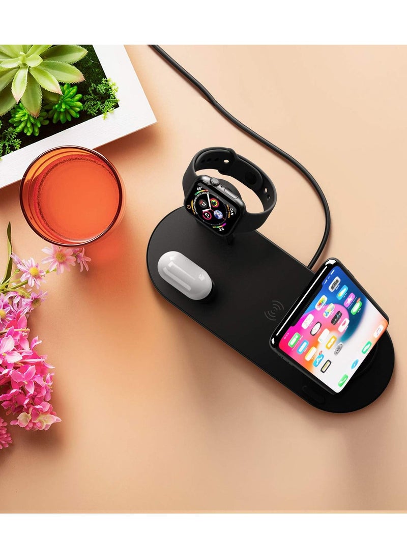 CATANES - Charging Stand 6 in 1 Wireless Charger for iPhone 14 Pro Max Apple Watch Multifunction Qi Charger for Apple Devices with Lightning USB-C Micro USB Dock - Image 1