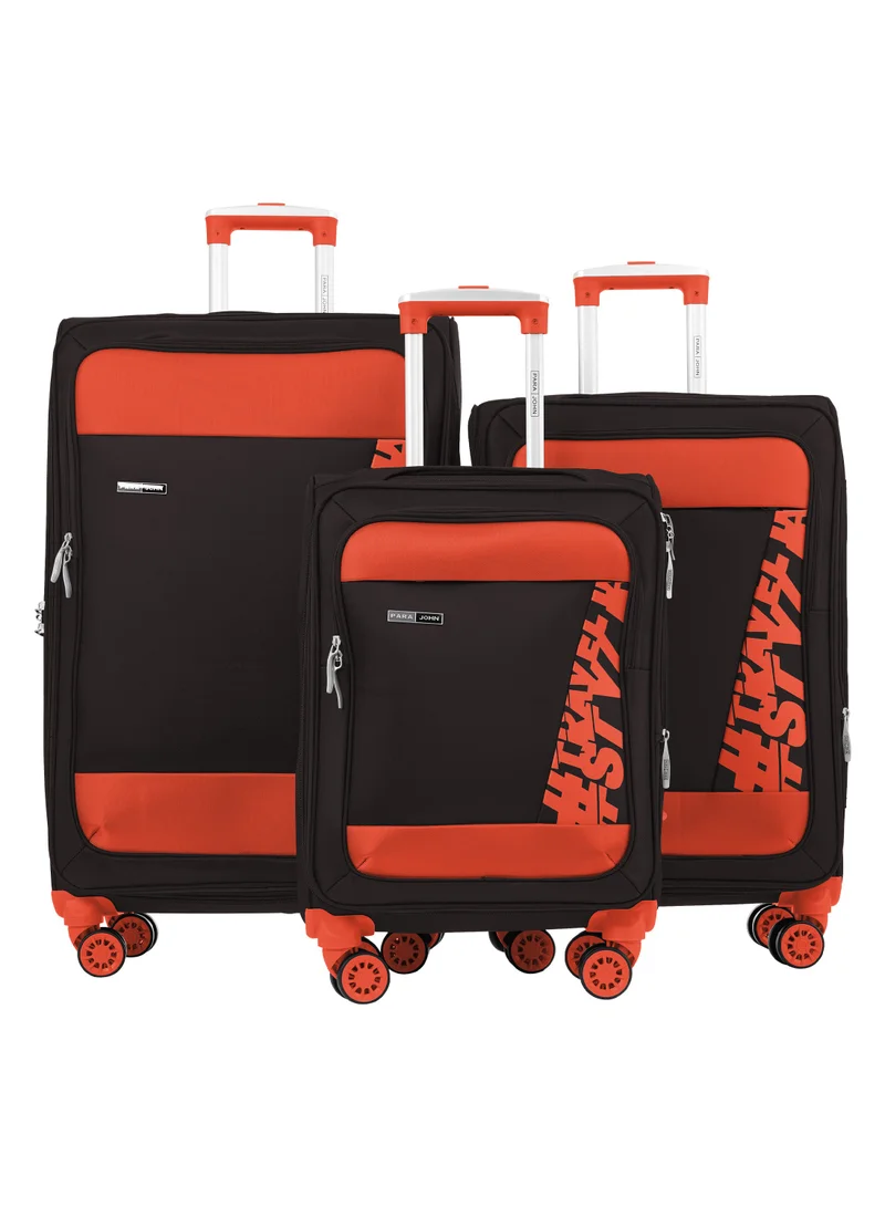 Hyper Trek 3 Pieces Set 8 Wheels Soft Luggage -Coffee