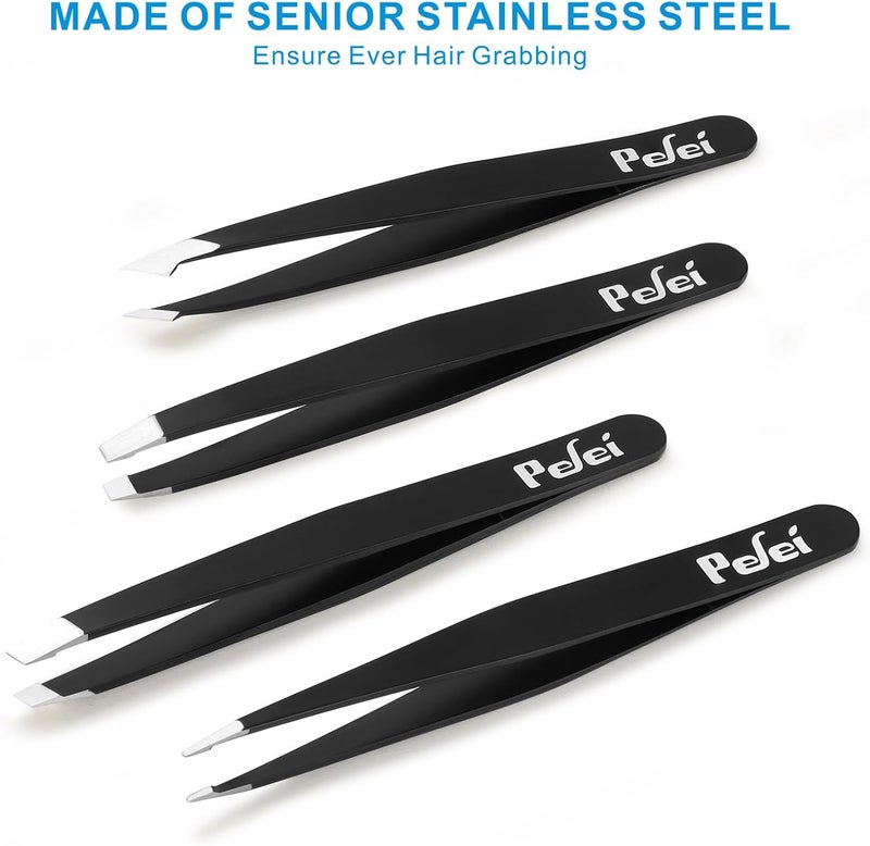 Pefei Tweezers Set - Professional Tweezers for Eyebrows - Image 4