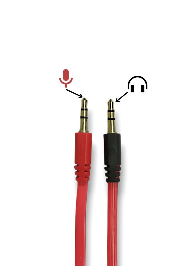 كابل تحويل اديو بمنفذ 3.5 ملم (2 في 1) من جاك صوت وميكرفون الى سوكت 1 لتشغيل سماعة الموبيل على الكمبيوتر واجهزه لاب توب - Image 3