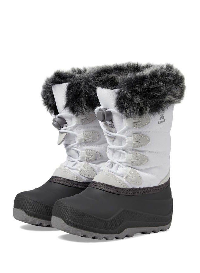 Girls Snowangel (Little Toddler/Big Kid) Snow Boot, White/Black Sole, 10