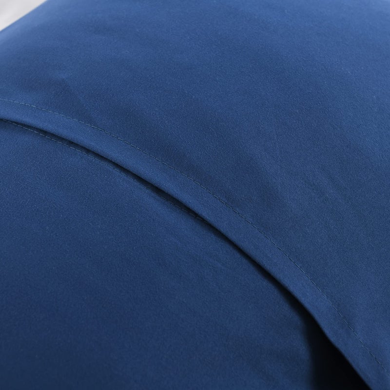 MarCielo 2-Piece Embroidered Pillow Shams, Decorative Microfiber Pillow Covers Set, Standard Size (True Navy) - Image 5