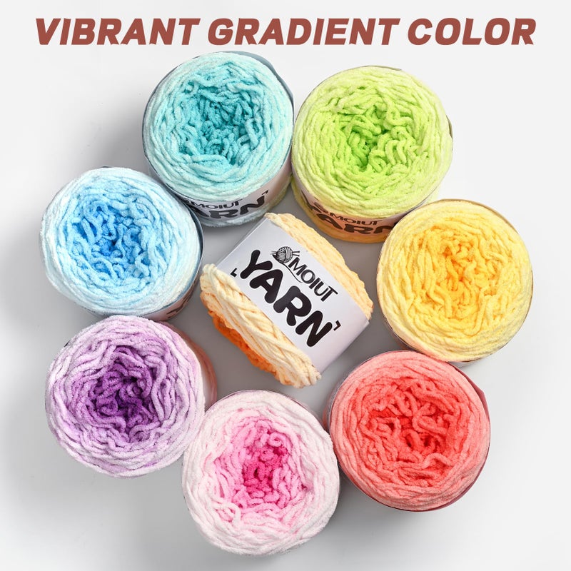 OMoiut Blanket Perfect Ombre Cake Yarn - Baby Yarn for Crocheting Soft - 3 Pack of 10.6oz/300g - #6 Super Bulky - 197 Yards for Knitting, Crafts & Amigurumi, Chunky Chenille Yarn(3 Spearmint) - Image 5