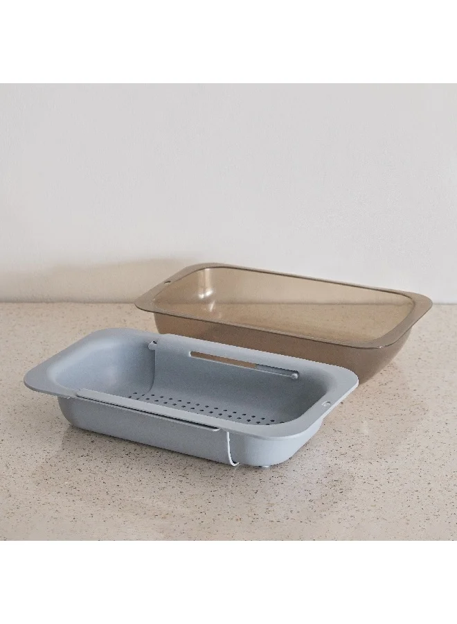 Home Box Omega Inter Sliding Drain Basket 34.5 x 6.5 x 20 cm