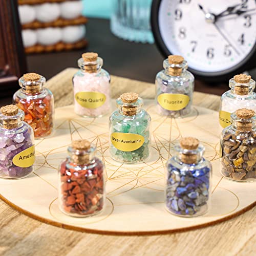 SUNYIK 9 Mini Gemstone Bottles Chip Crystal Healing Tumbled Gem Reiki Wicca Stones Set - Image 5