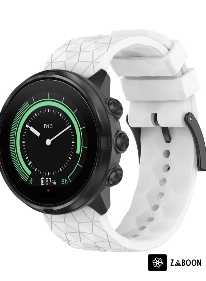 Zaboon Suunto 9 Baro 24mm Football Pattern Silicone Solid Color Watch Band - Image 1