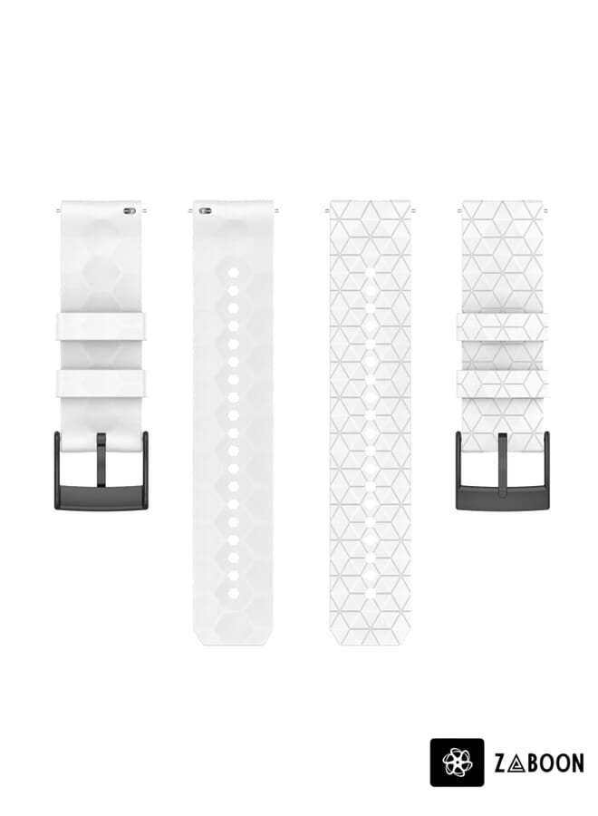 Zaboon Suunto 9 Baro 24mm Football Pattern Silicone Solid Color Watch Band - Image 3