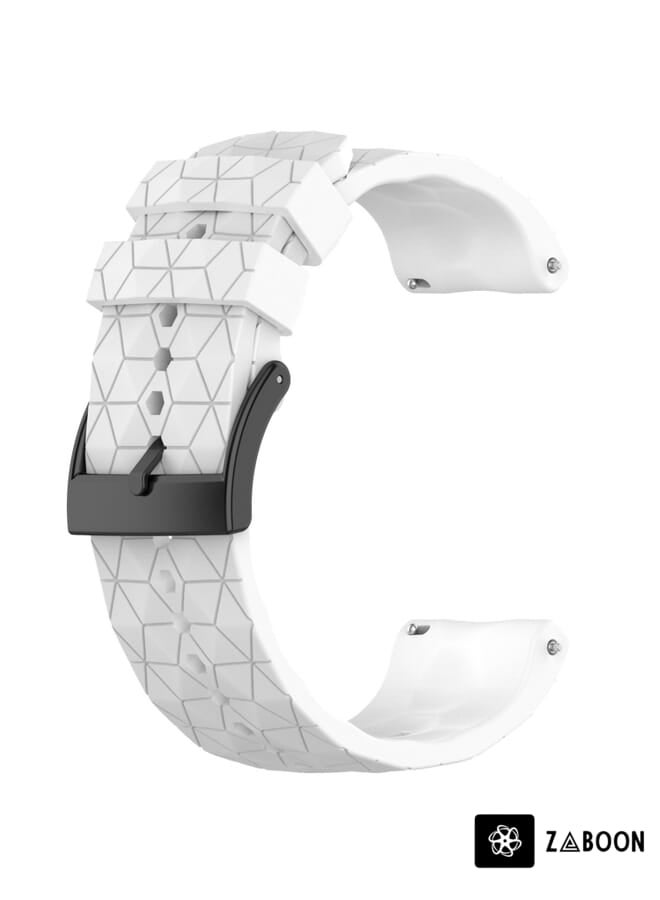 Zaboon Suunto 9 Baro 24mm Football Pattern Silicone Solid Color Watch Band - Image 2