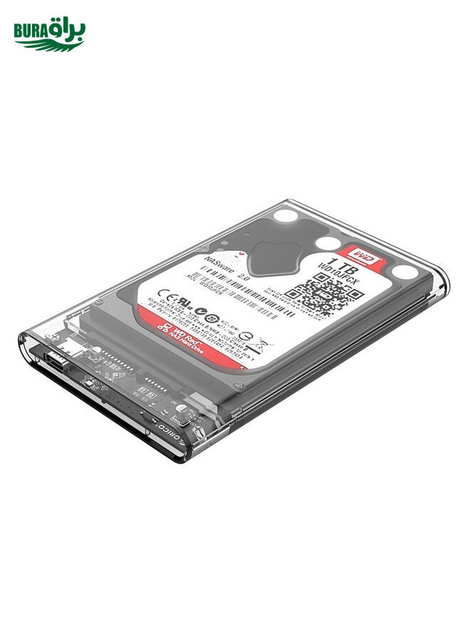 BURAQ - ORICO 2139C3-CR USB3.1 Type C Transparent External Hard Disk Box Storage Case for 9.5mm 2.5 inch SATA HDD / SSD - Image 1