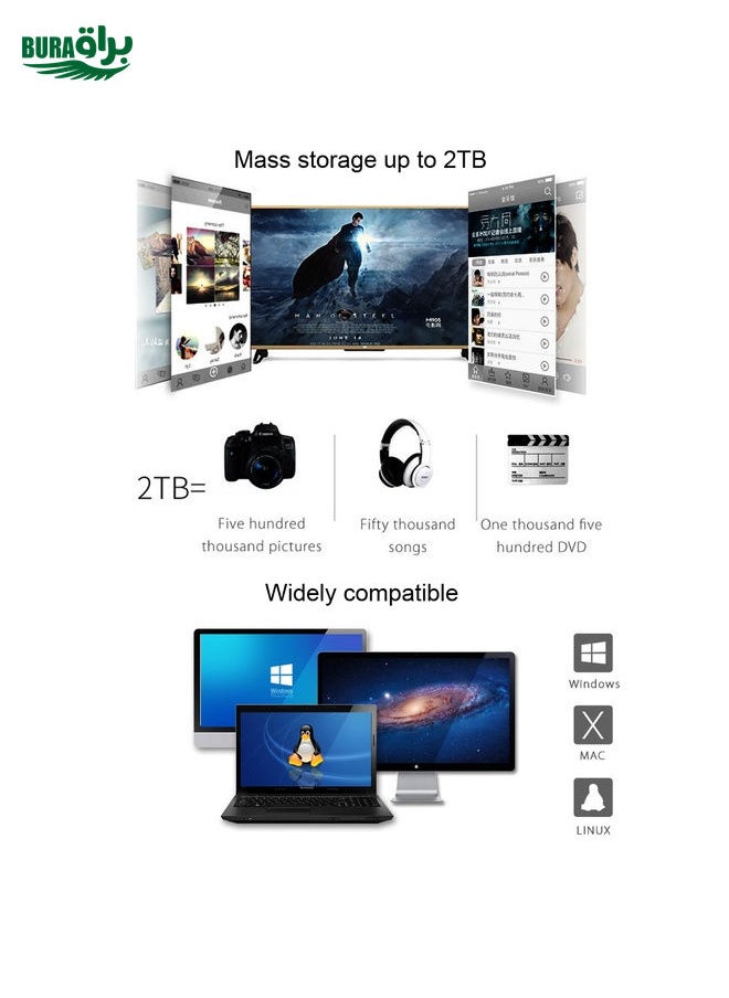 BURAQ - ORICO 2139C3-CR USB3.1 Type C Transparent External Hard Disk Box Storage Case for 9.5mm 2.5 inch SATA HDD / SSD - Image 1